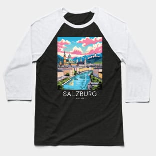 A Pop Art Travel Print of Salzburg - Austria Baseball T-Shirt